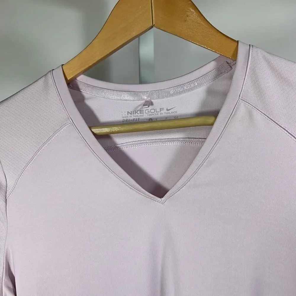 NIKE GOLF Women’s Dri-Fit V-Neck Short Sleeve Athletic Top Purple Size Small